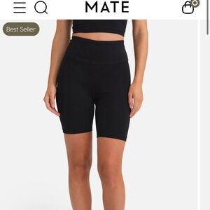 NEW Mate the Label Organic Stretch Pocket Biker Shorts Black Large